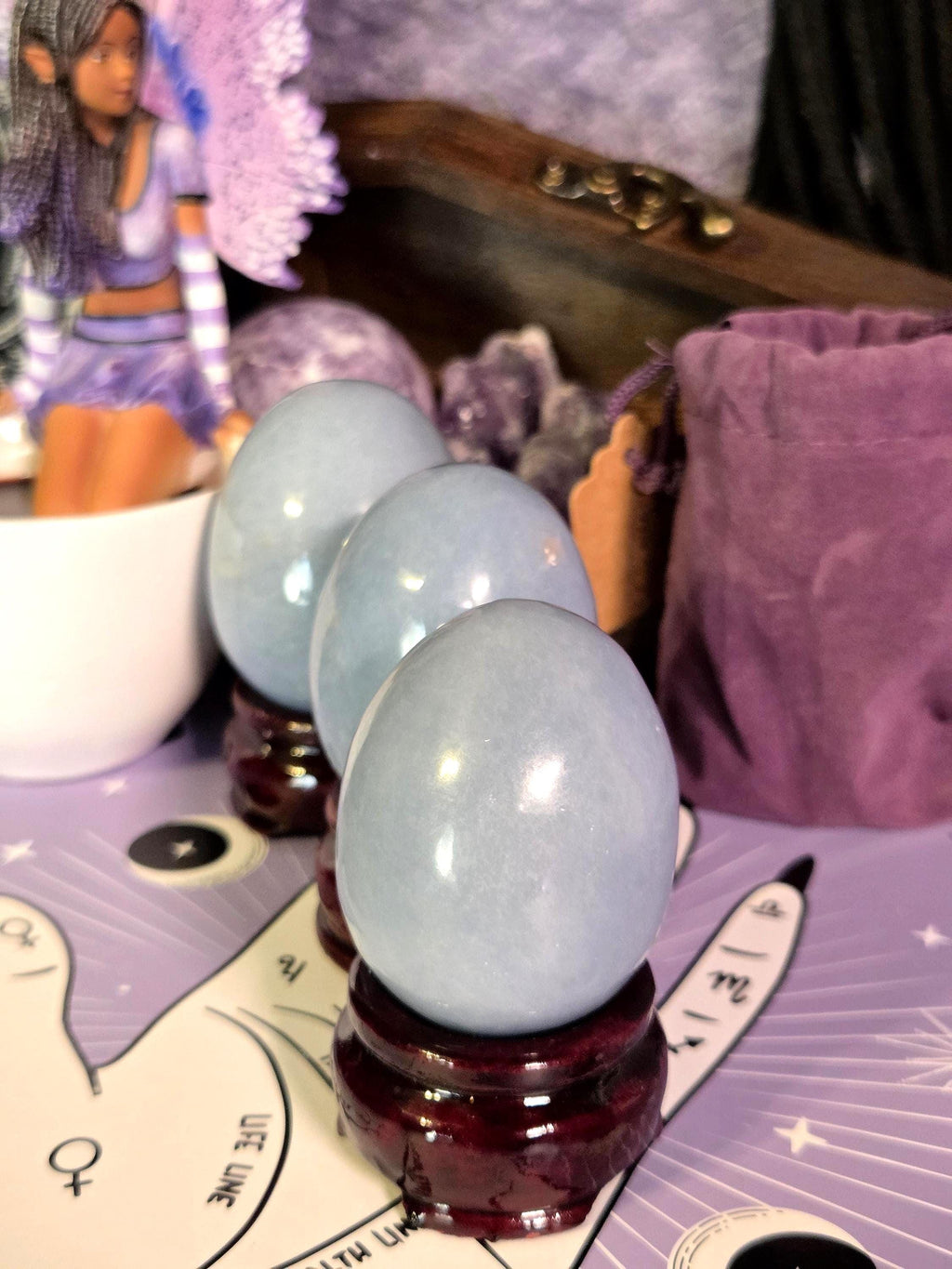 Angelite Celestite Crystal Egg