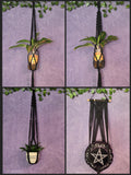 Black Macrame Plant Hanger for Wall