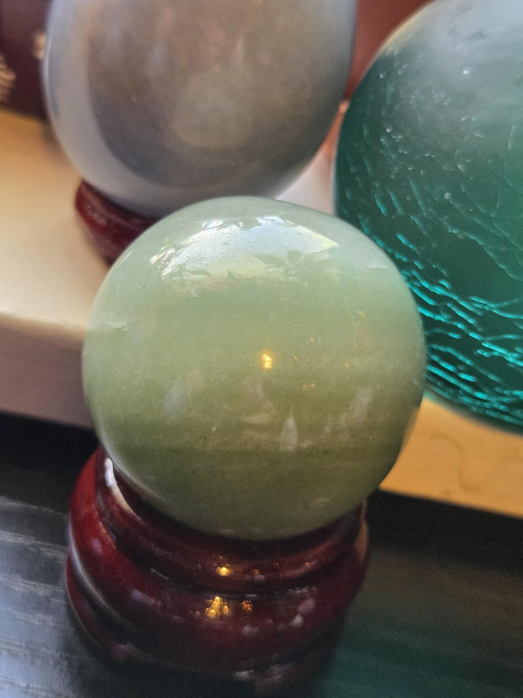Green Aventurine Crystal Sphere with stand
