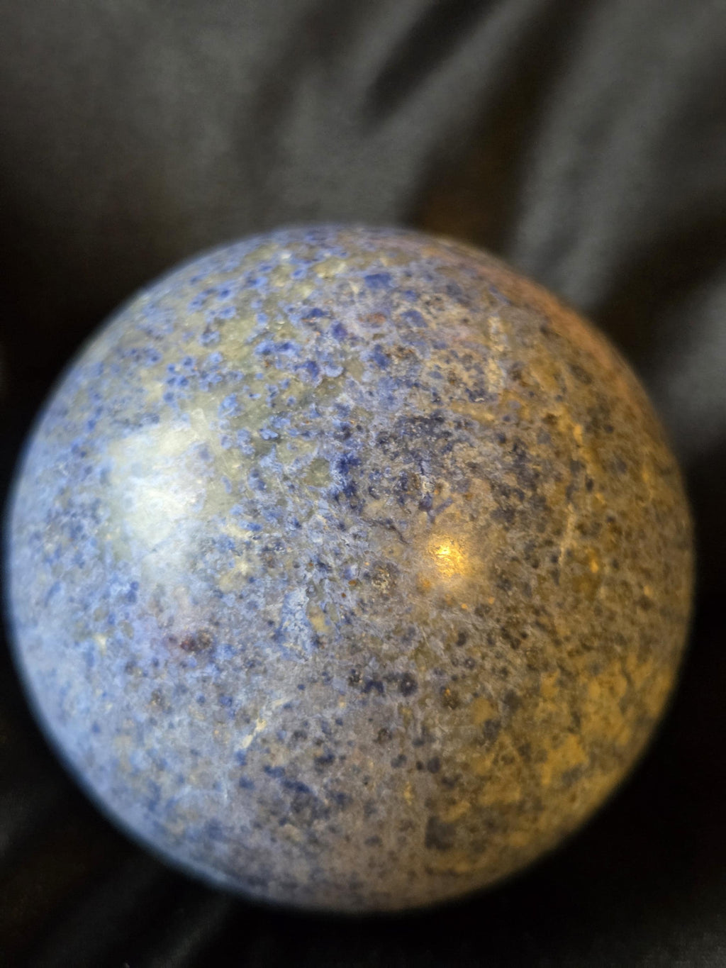 Large Dumortierite Crystal Sphere with stand