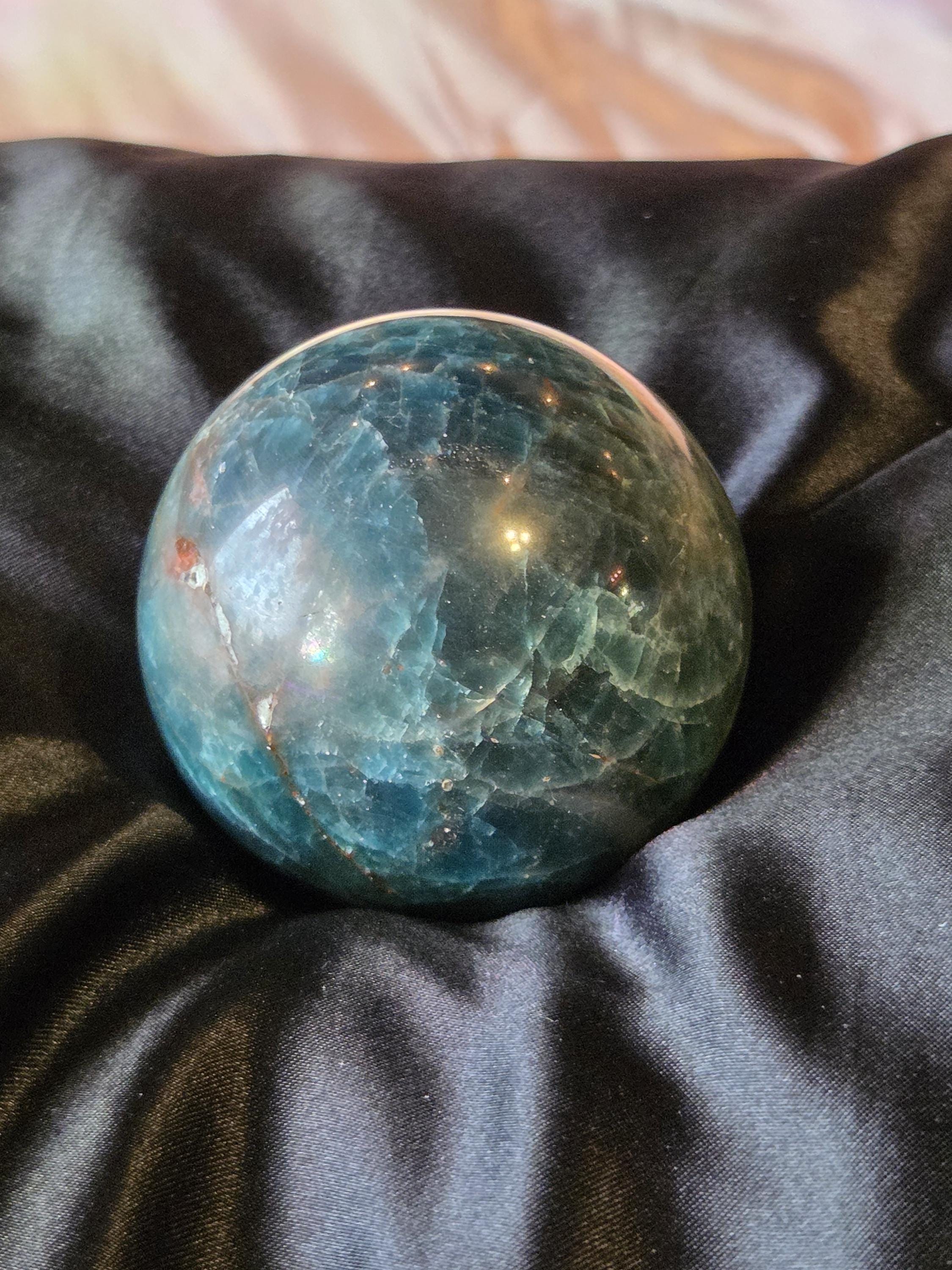 Large Chrysocolla Crystal Sphere with stand