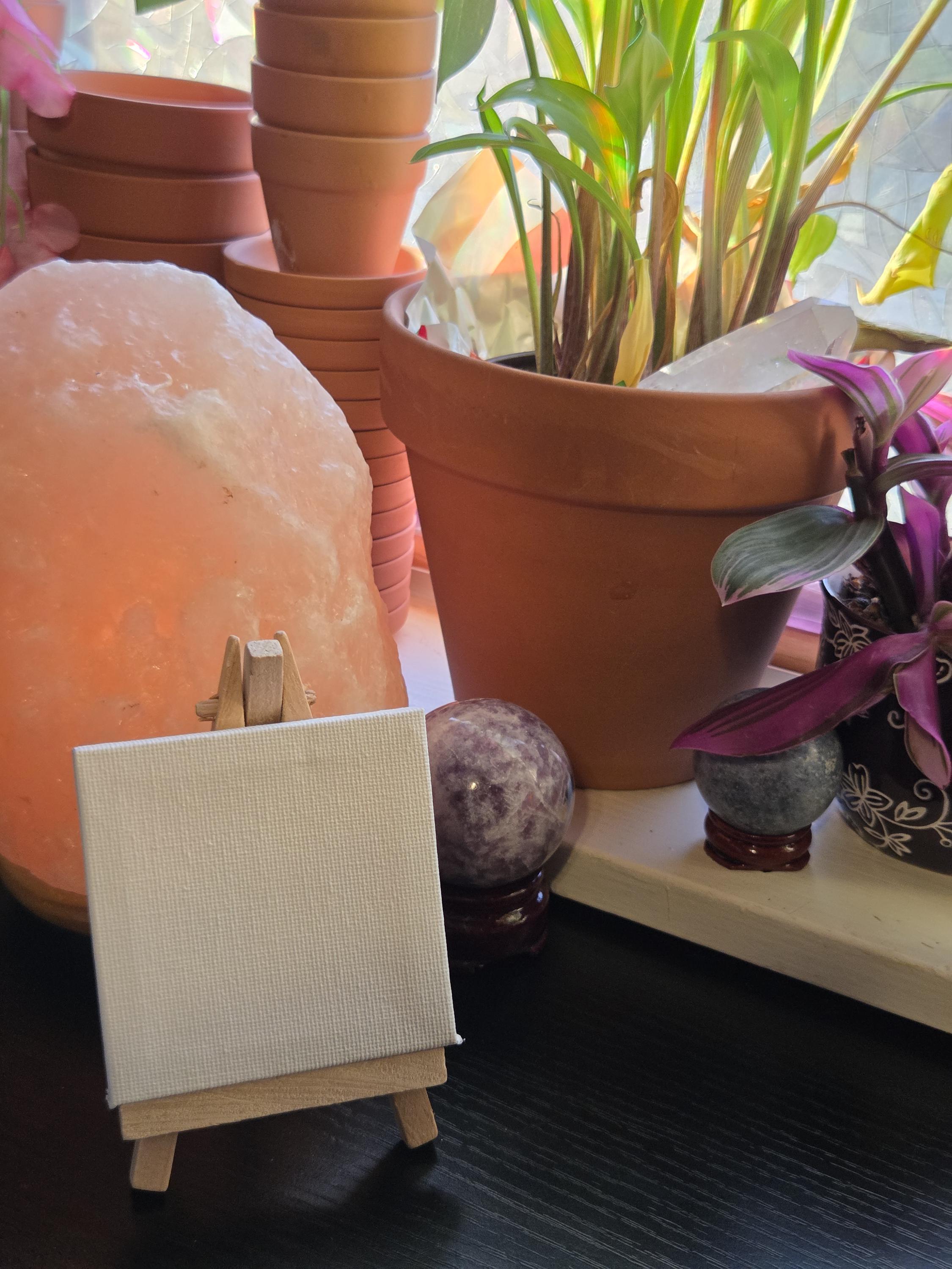 Mini Canvas and Easel Stand 3 inch for painting and art