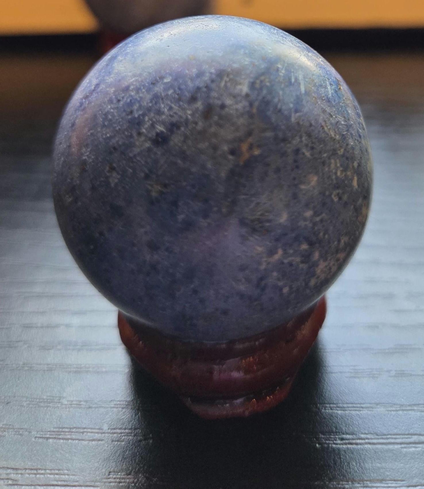 Small Dumortierite Crystal Sphere with stand