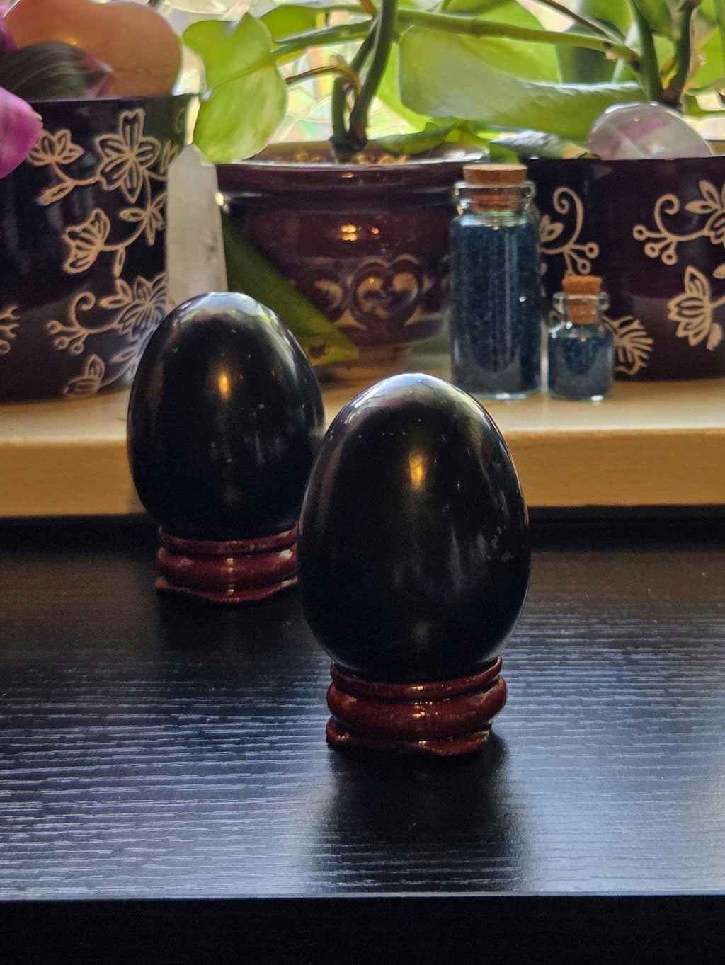 Black Agate Crystal Egg