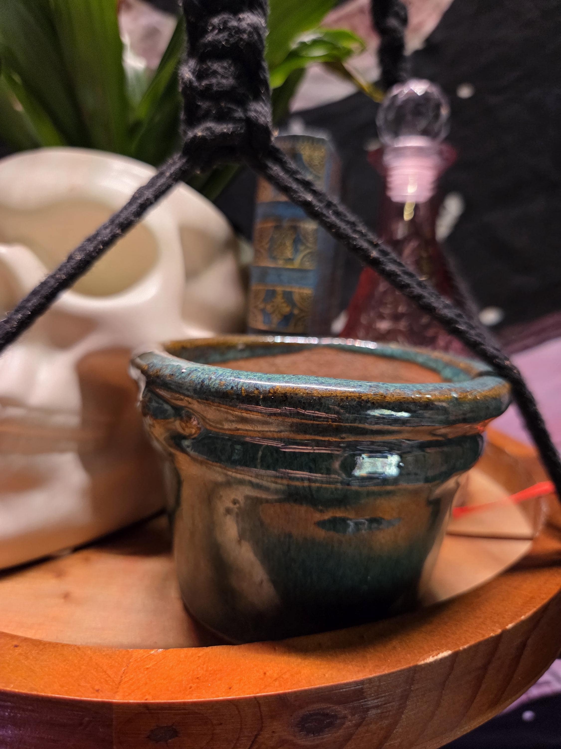 Blue 3 inch Clay Plant Pot