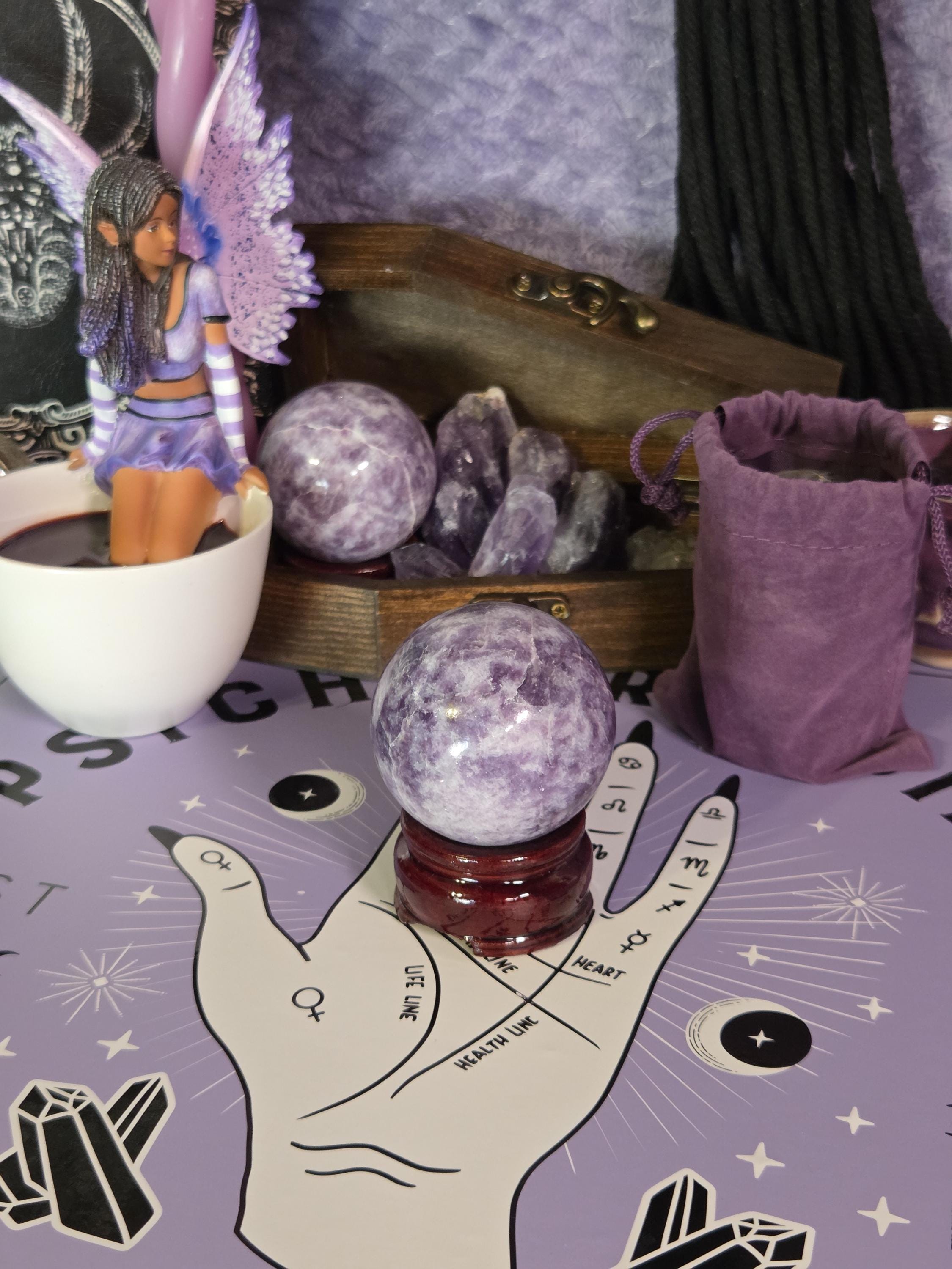 Lepidolite Crystal Sphere with stand