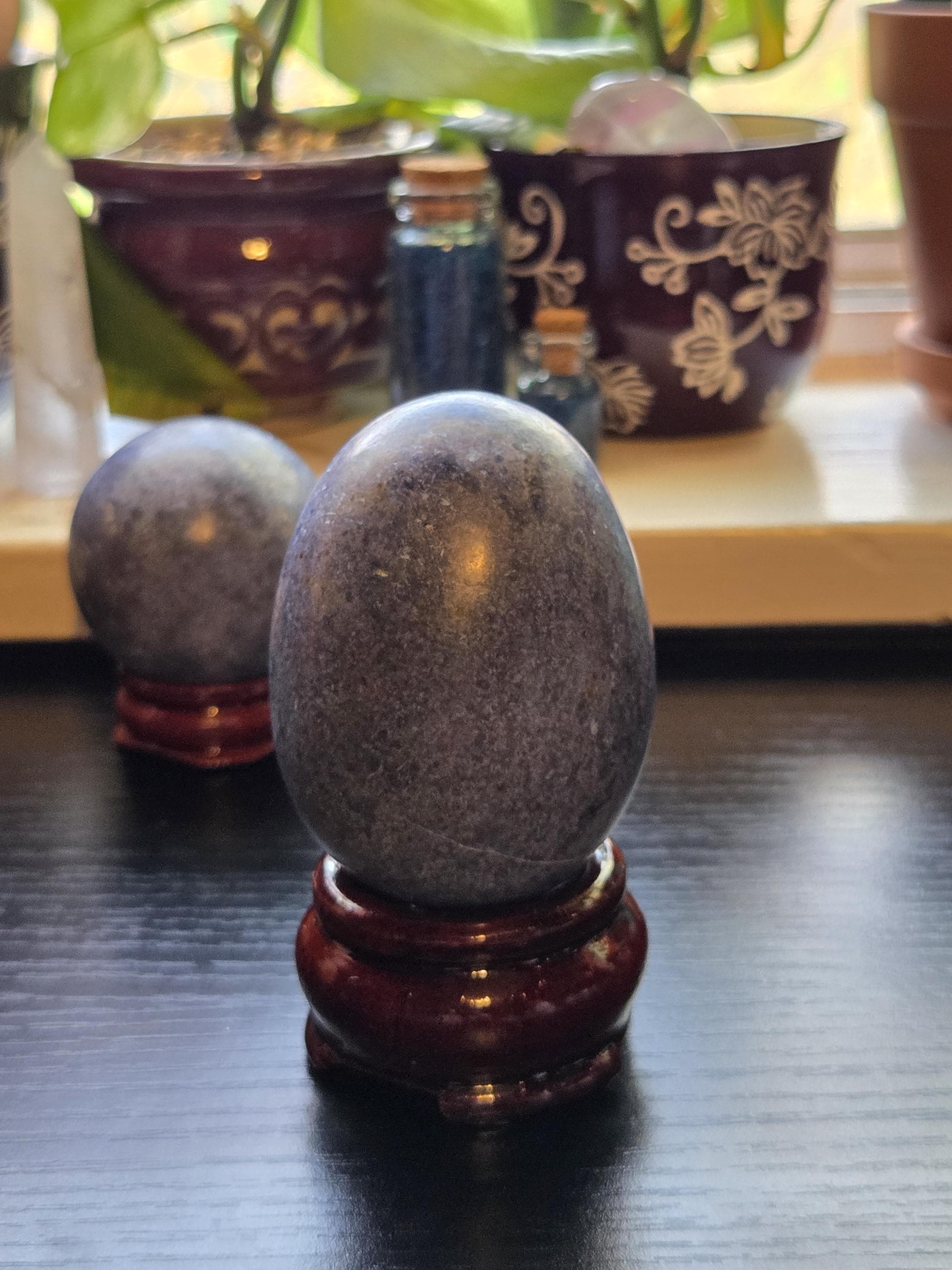 Large Dumortierite Crystal Sphere with stand