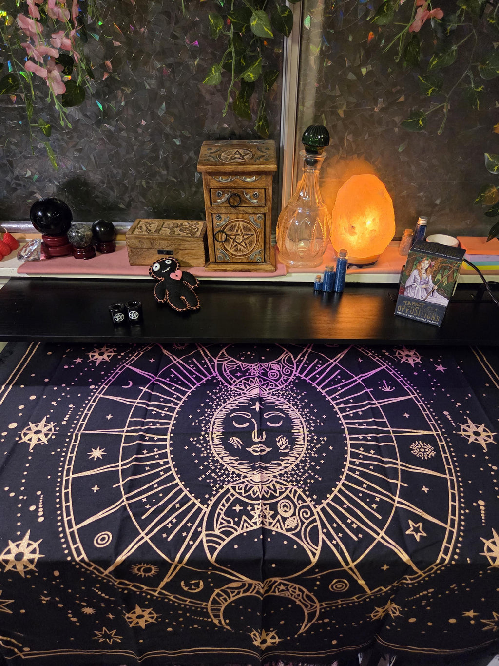 Celestial Sun and Moon Tapestry Altar Cloth