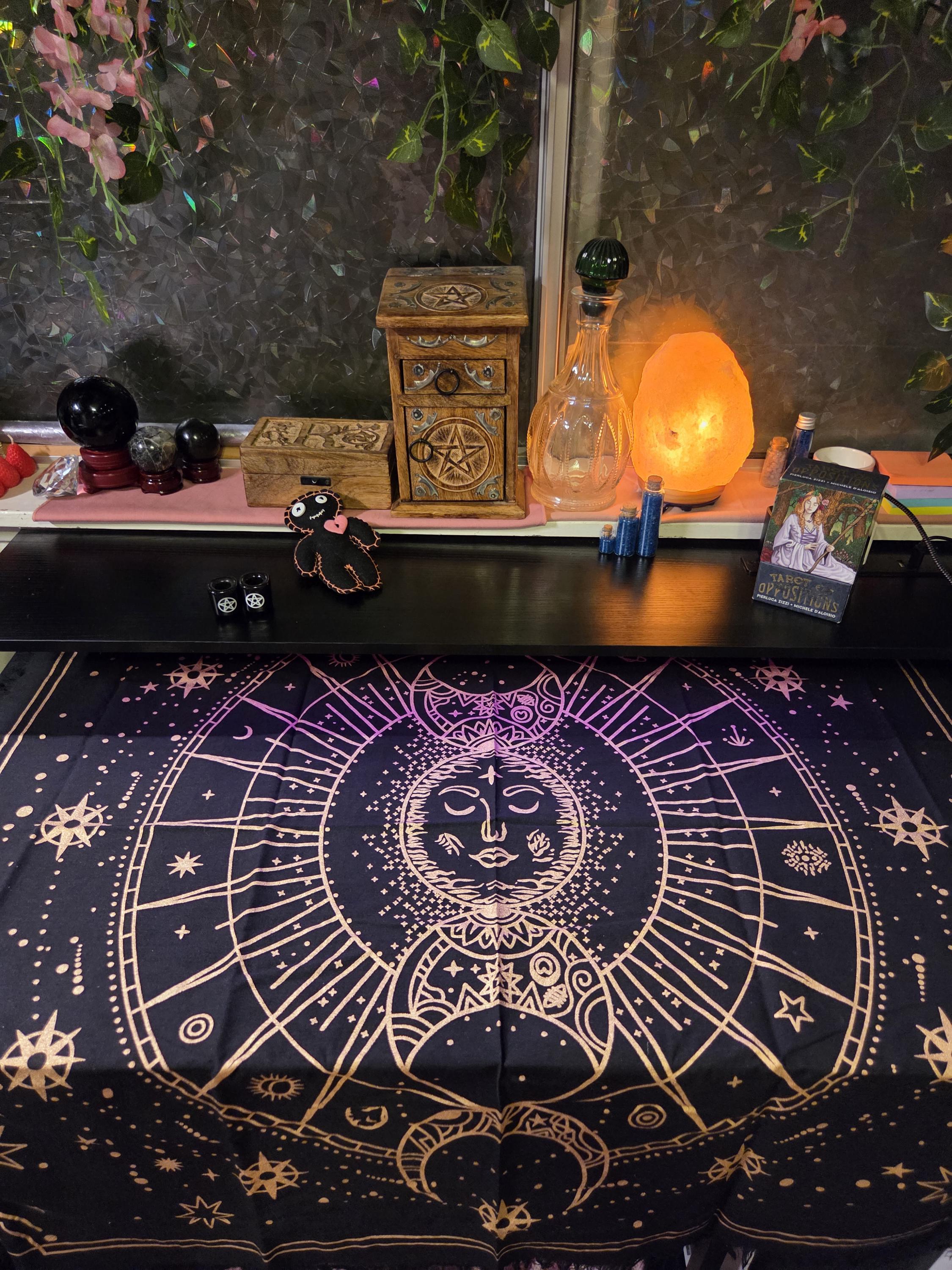 Celestial Sun and Moon Tapestry Altar Cloth