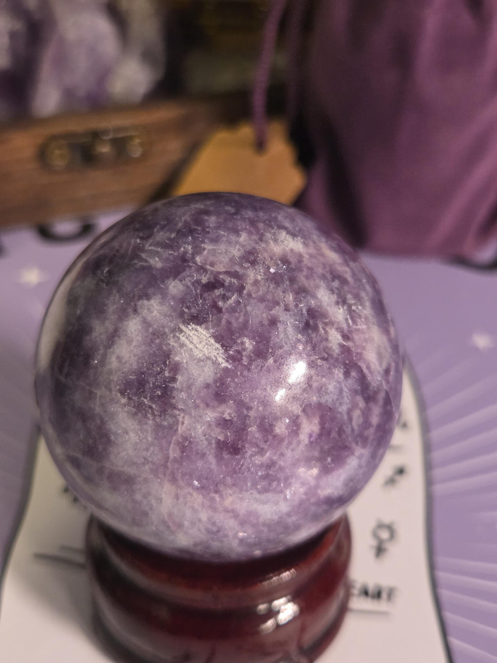 Lepidolite Crystal Sphere with stand