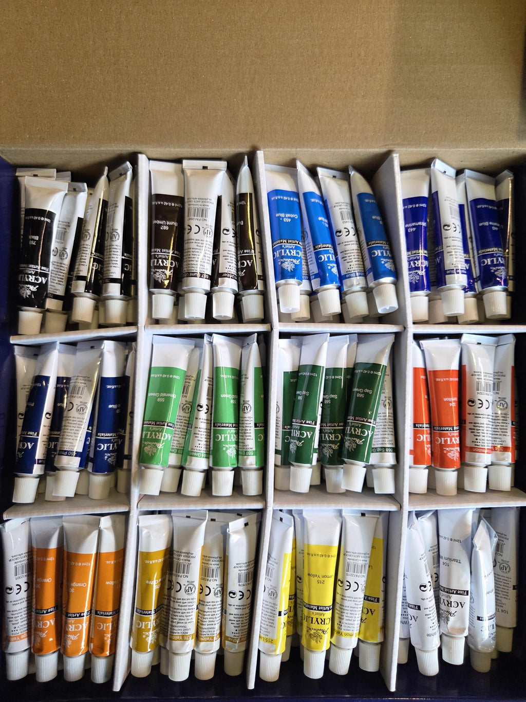 Set of 12 Acrylic Paint and Brushes Kit
