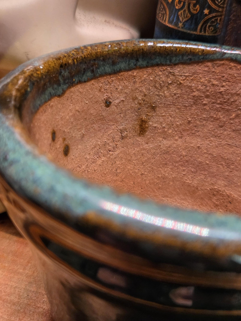 Blue 3 inch Clay Plant Pot