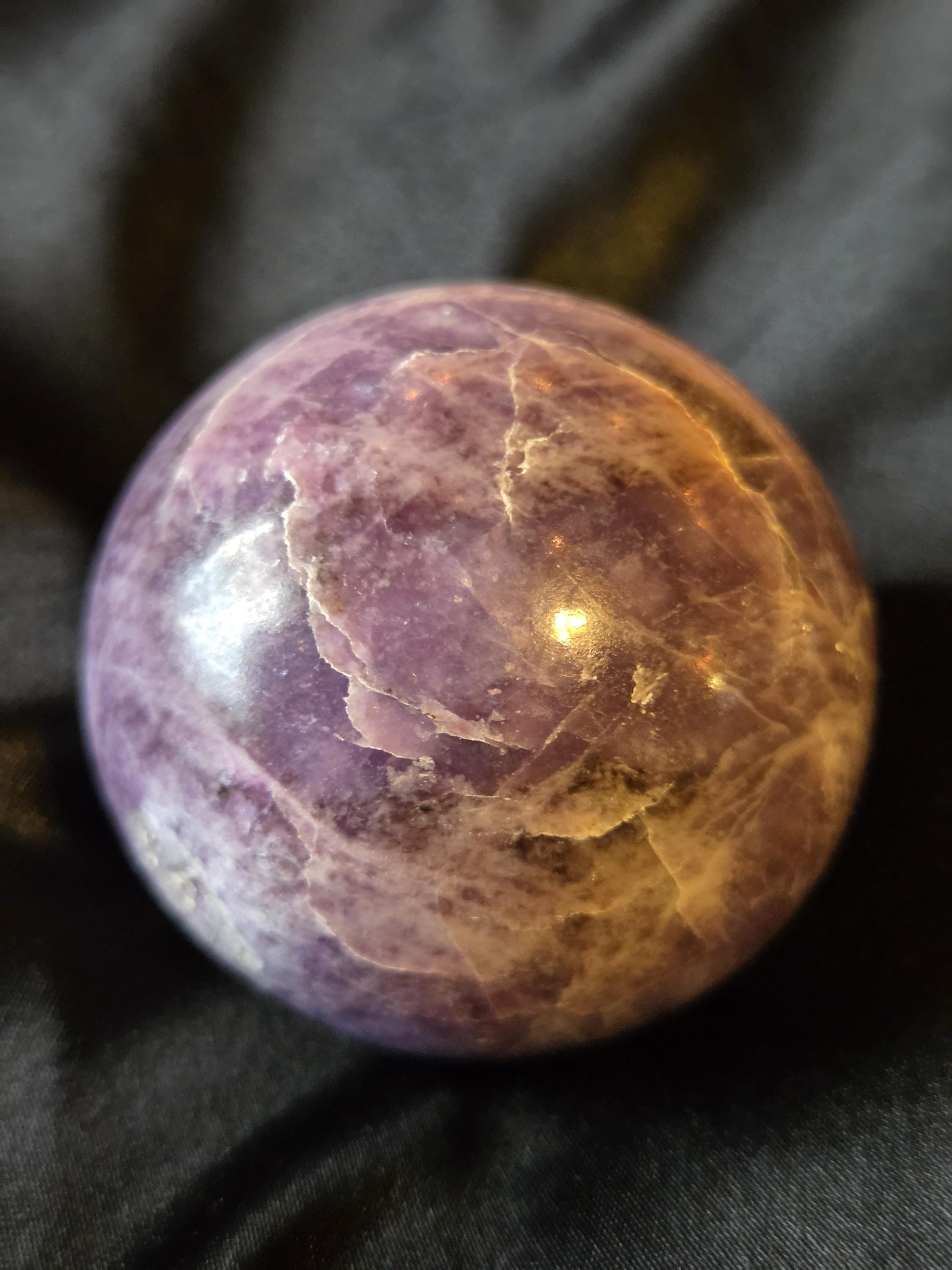 Lepidolite Crystal Sphere with stand