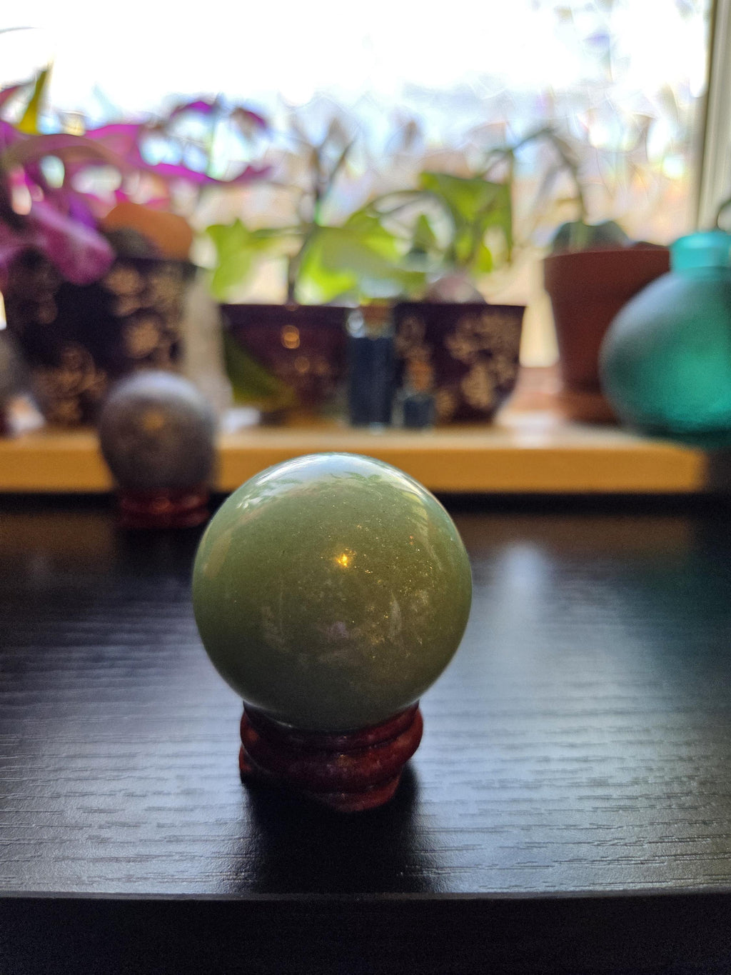 Green Aventurine Crystal Sphere with stand