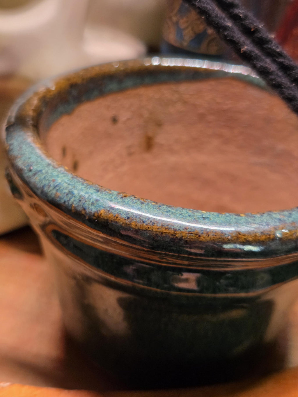 Blue 3 inch Clay Plant Pot