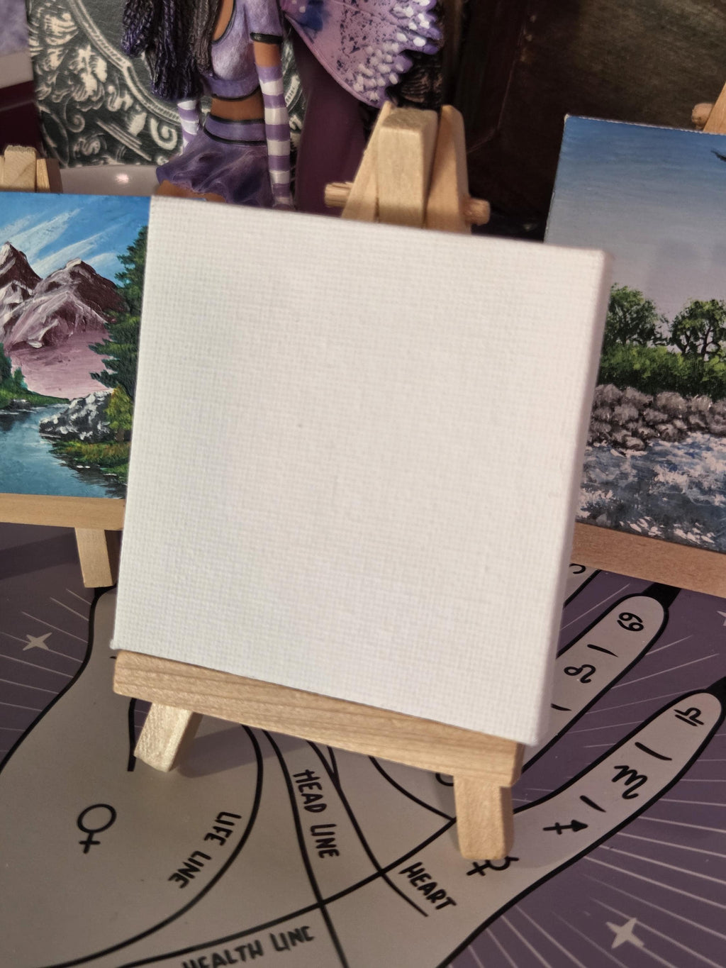 Mini Canvas and Easel Stand 3 inch for painting and art