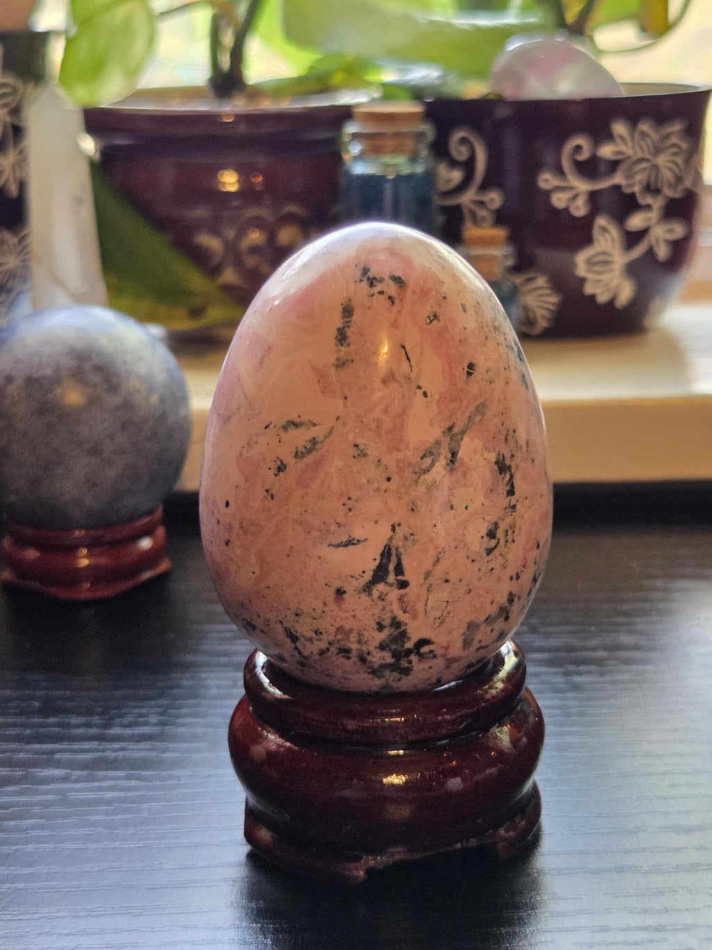 Rhodonite Crystal Egg