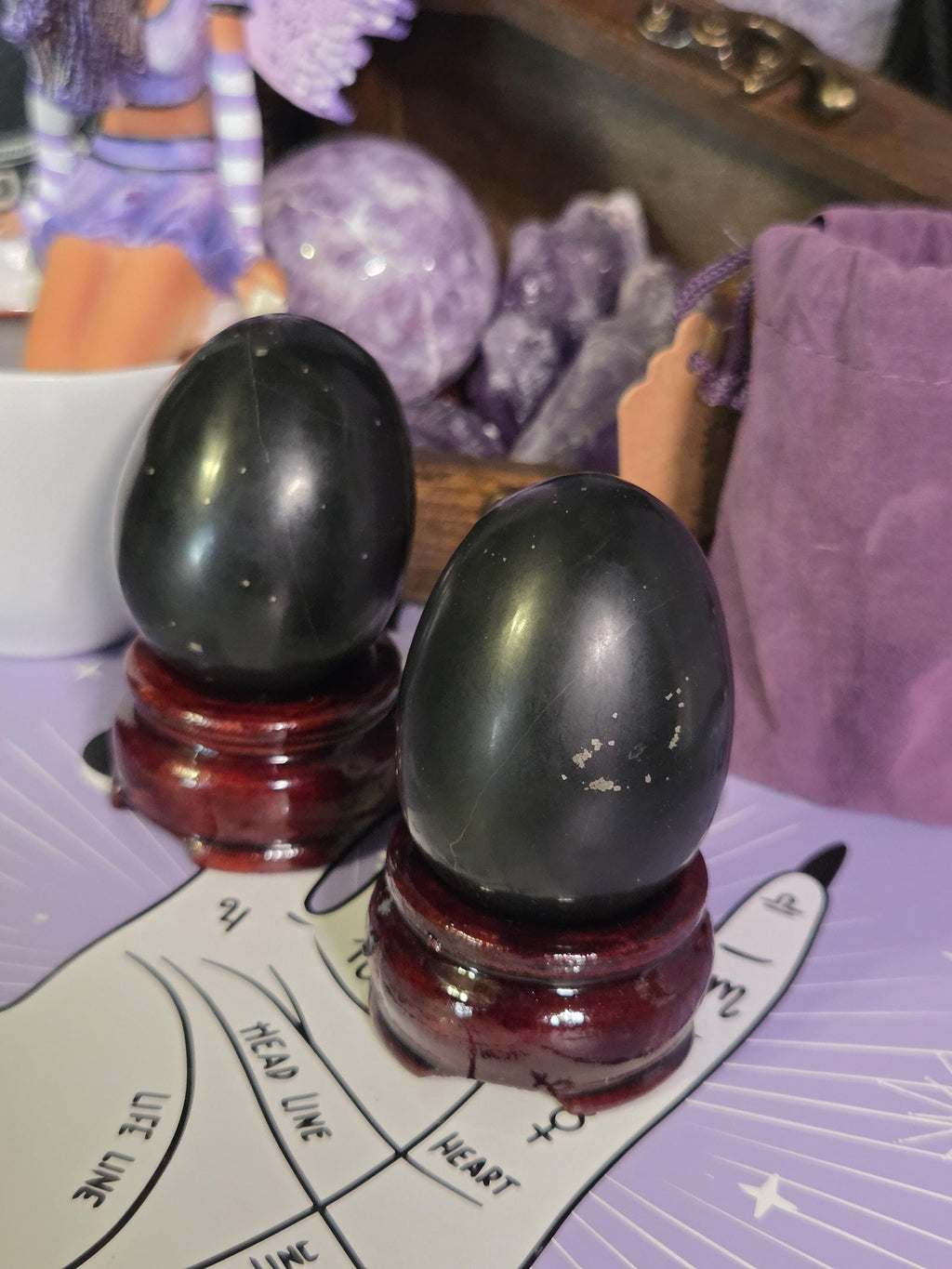 Black Agate Crystal Egg