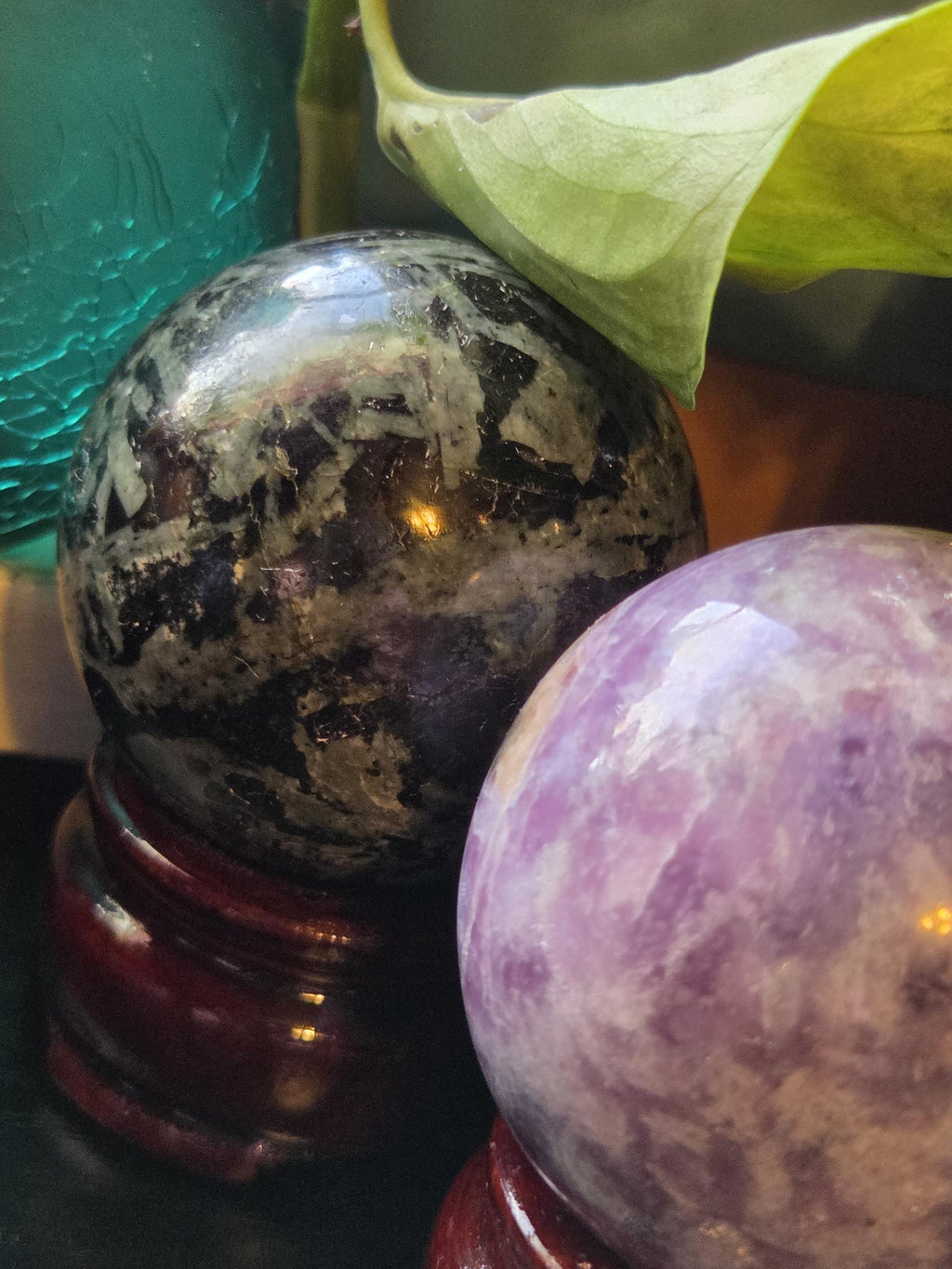 Lepidolite Crystal Sphere with stand